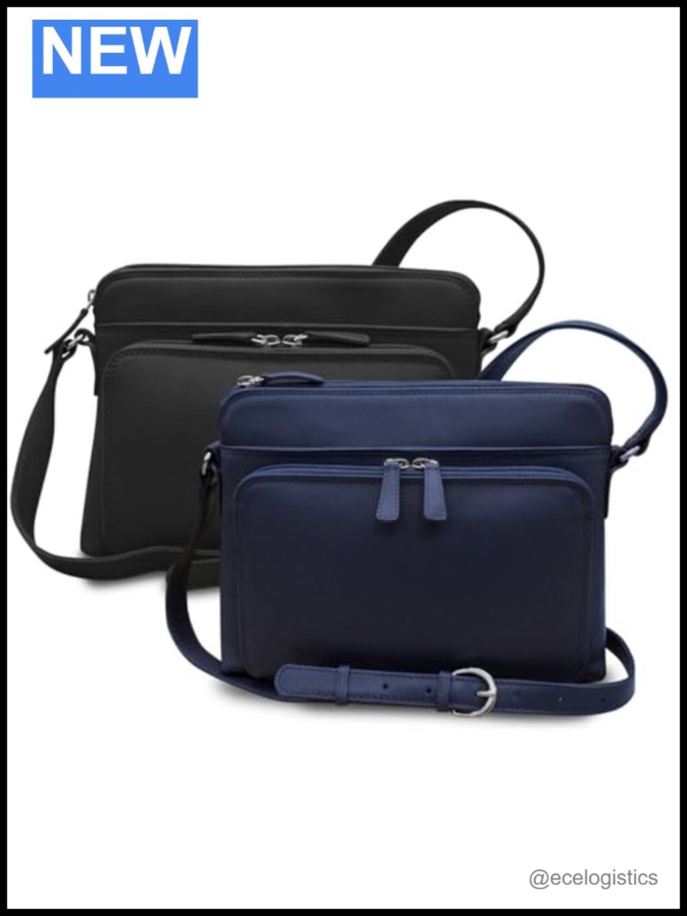 Genuine Leather Crossbody Bag with RFID Protection